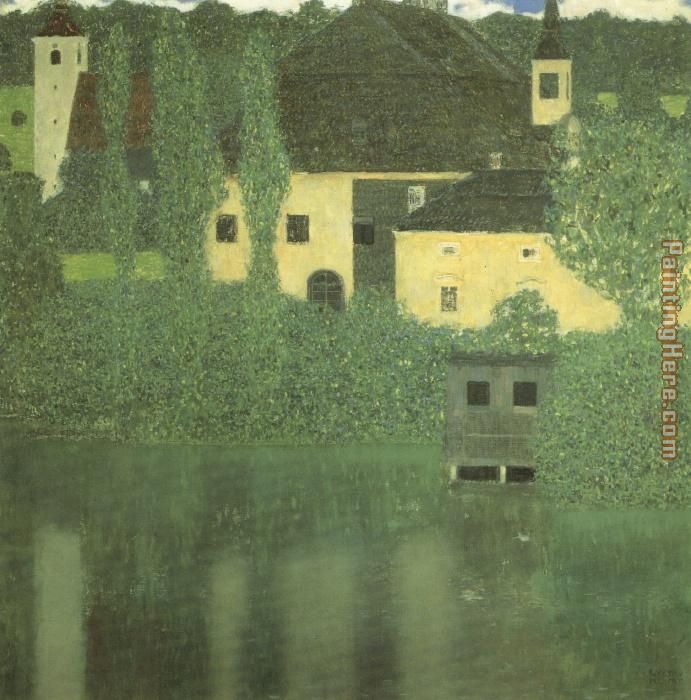Schloss Unterach on the Attersee painting - Gustav Klimt Schloss Unterach on the Attersee art painting